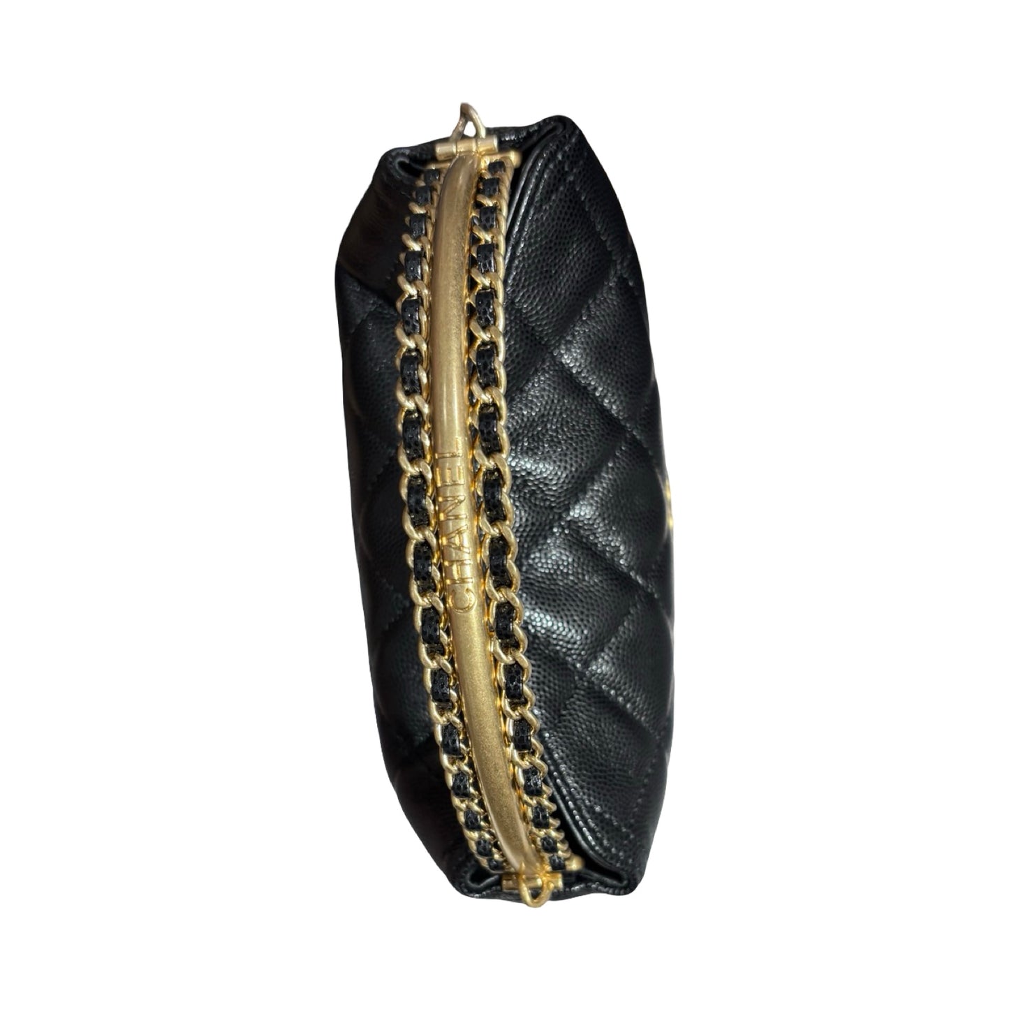 CHANEL 24A HOBO WITH HANDLE BLACK CAVIAR GHW [3000606]