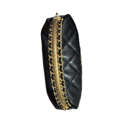 CHANEL 24A HOBO WITH HANDLE BLACK CAVIAR GHW [3000606]