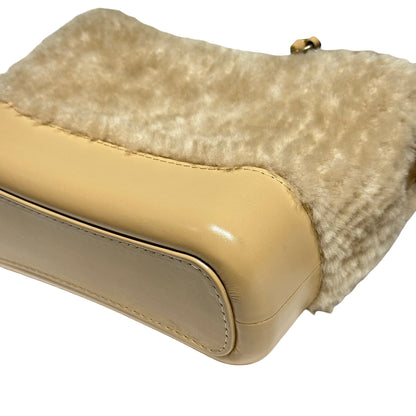 CHANEL GABRIELLE SMALL BEIGE SHEARLING [3000156]