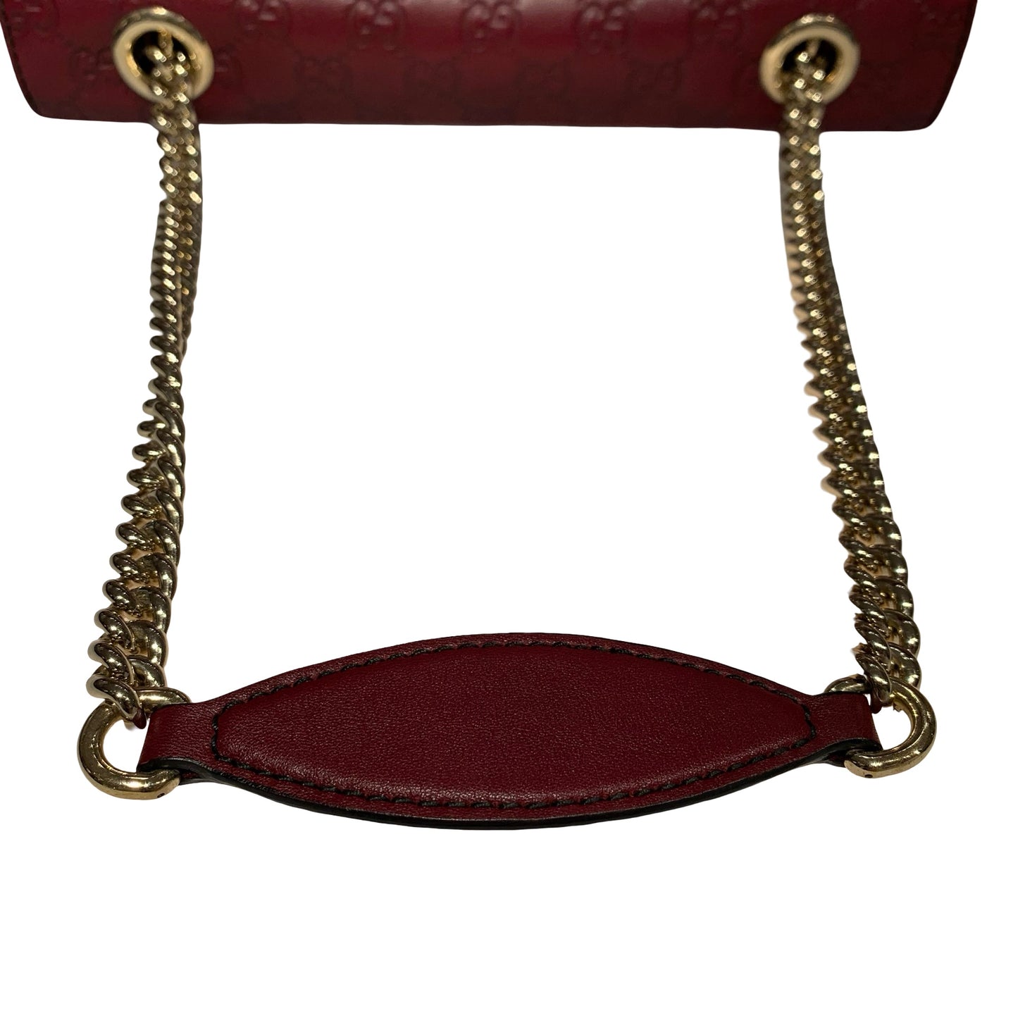 GUCCI GUCCISSIMA EMILY RED CALFSKIN PHW CHAIN SHOULDER BAG [A04201]