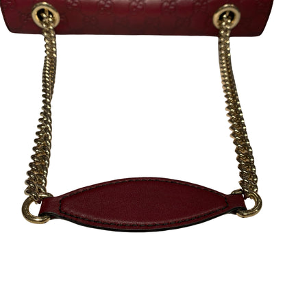 GUCCI GUCCISSIMA EMILY RED CALFSKIN PHW CHAIN SHOULDER BAG [A04201]