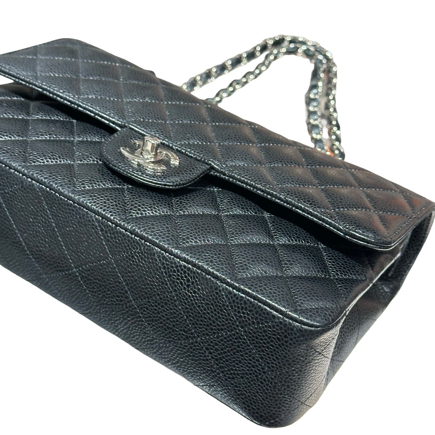 CHANEL CF25 BLACK CAVIAR PHW [3000608]