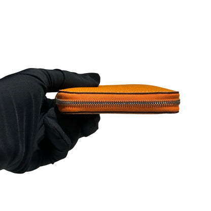 HERMES SILK'IN COMPACT WALLET ORANGE PHW [20004218]