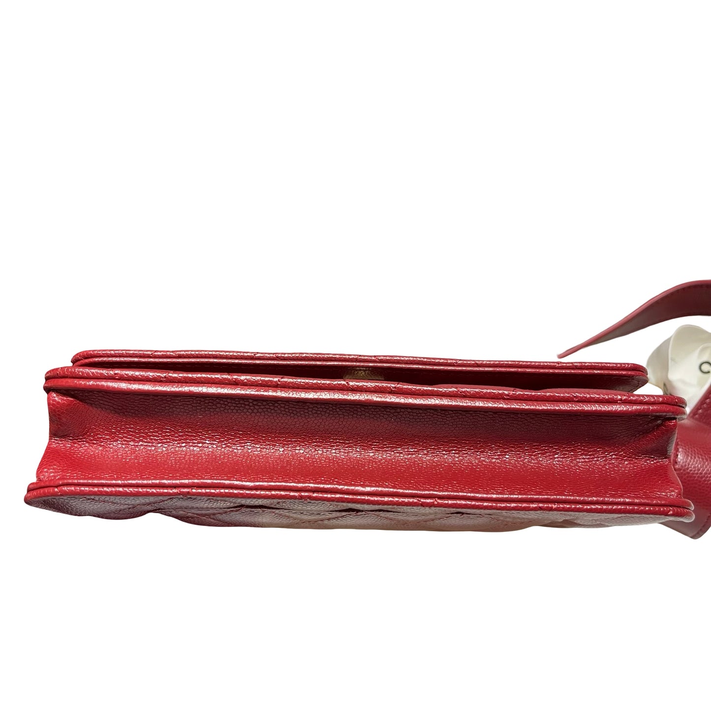 CHANEL RED GHW WALLET ON CHAIN [3000625]