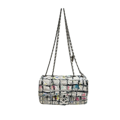 CHANEL CF MINI FLAP GRAFFITI WHITE CALFSKIN PHW [3000155]