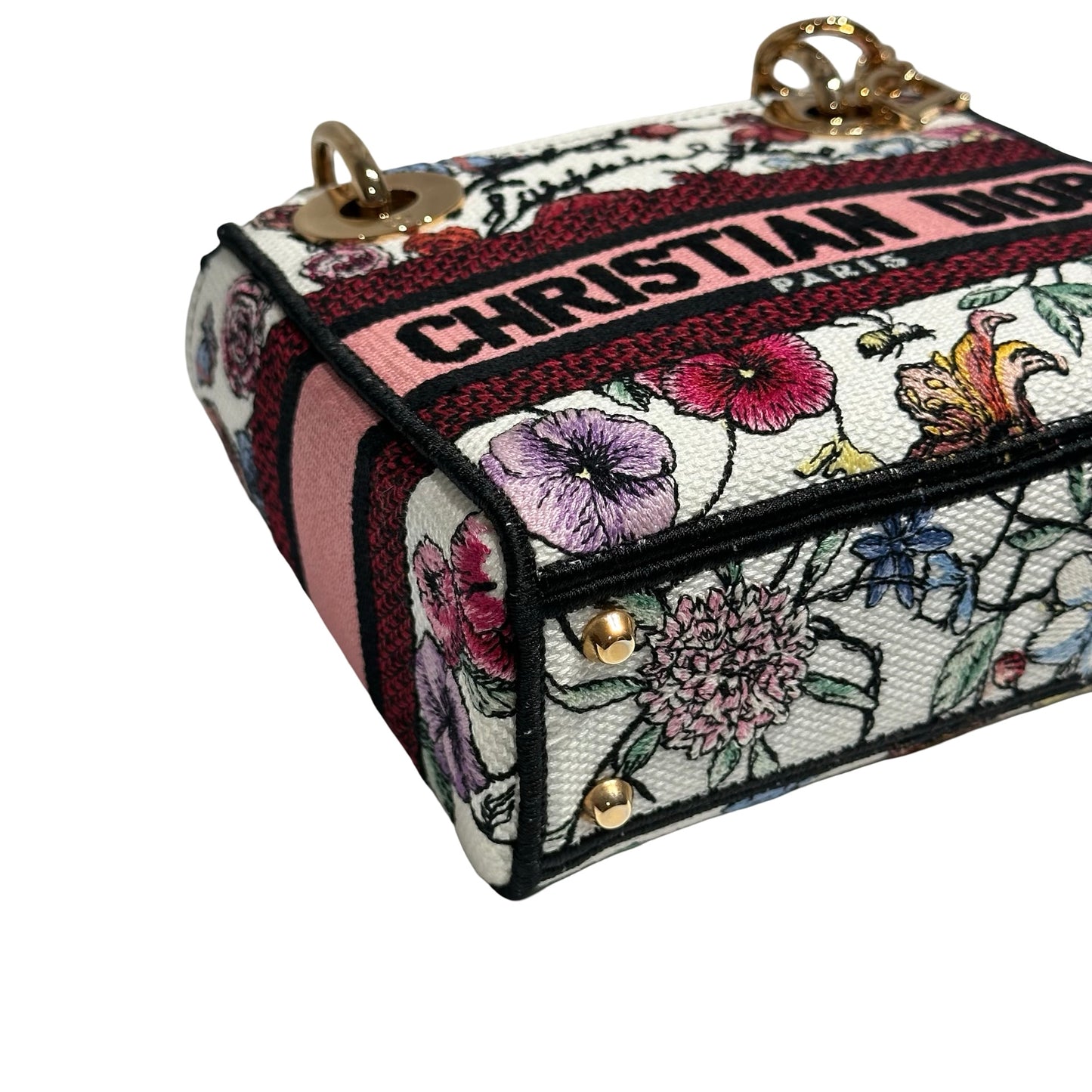 DIOR MINI LADY D-LITE CANVAS MULTICOLOR FLORILEGIO EMBROIDERY GHW [3000163]
