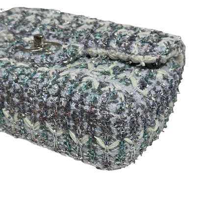 CHANEL CF MINI 20 TWEED LIGHT BLUE PHW[3000164]