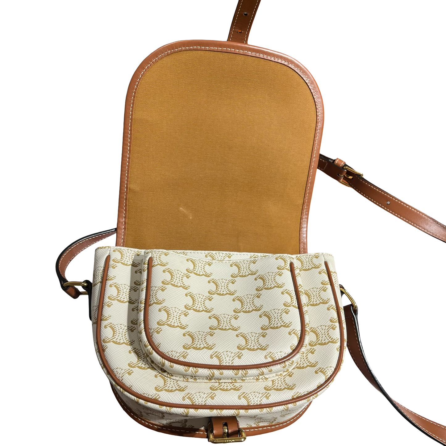 CELINE FOLCO WHITE CANVAS GHW [3000612]