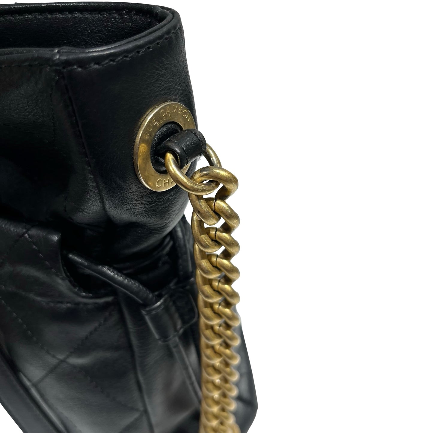 CHANEL BUCKET BAG BLACK GHW [3001201]