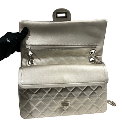 CHANEL SILVER PHW 2.55 27CM LAMBSKIN [3001051]