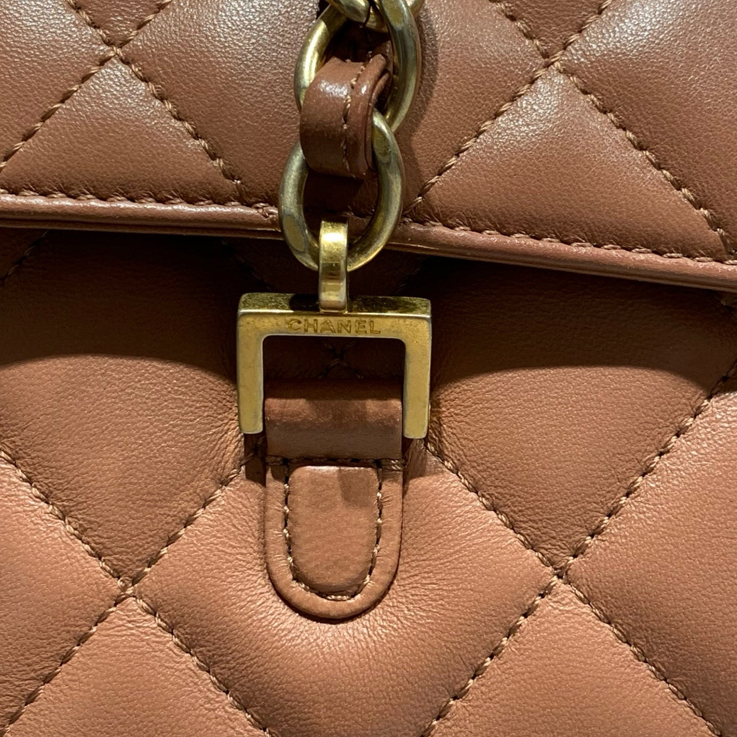CHANEL MISIA CAMERA FLAP BROWN LAMBSKIN GHW CHAIN SHOULDER BAG [A04211]