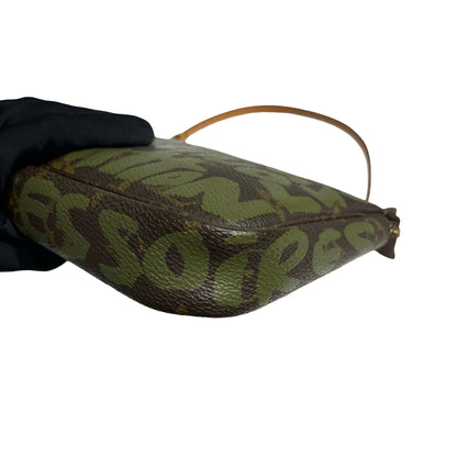 LV GRAFFITI POCHETTE BROWN GREEN [3000793]