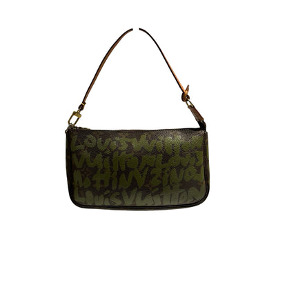 LV GRAFFITI POCHETTE BROWN GREEN [3000793]