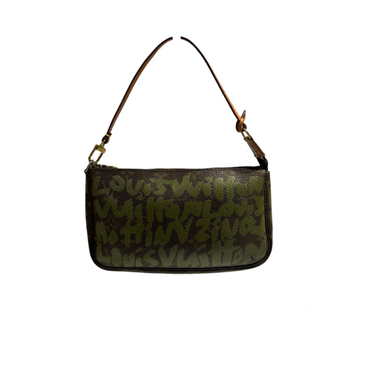 LV GRAFFITI POCHETTE BROWN GREEN [3000793]