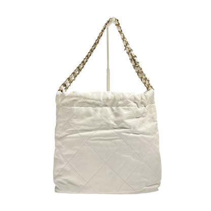 CHANEL 22 SMALL WHITE GHW [3001041]