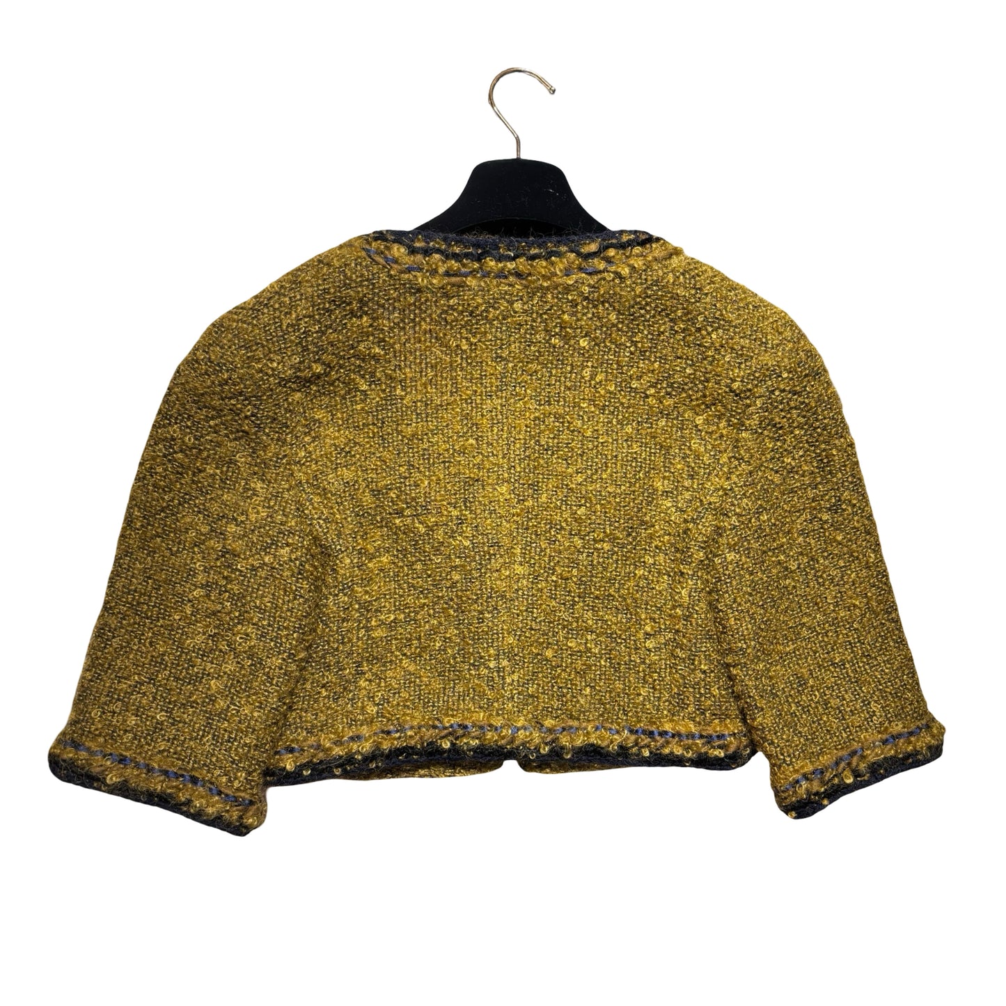 CHANEL YELLOW CROPPED TWEED JACKET [3000262]