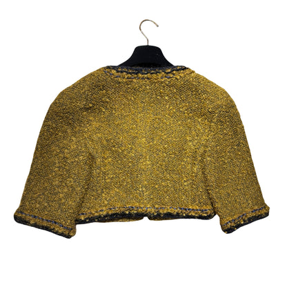 CHANEL YELLOW CROPPED TWEED JACKET [3000262]