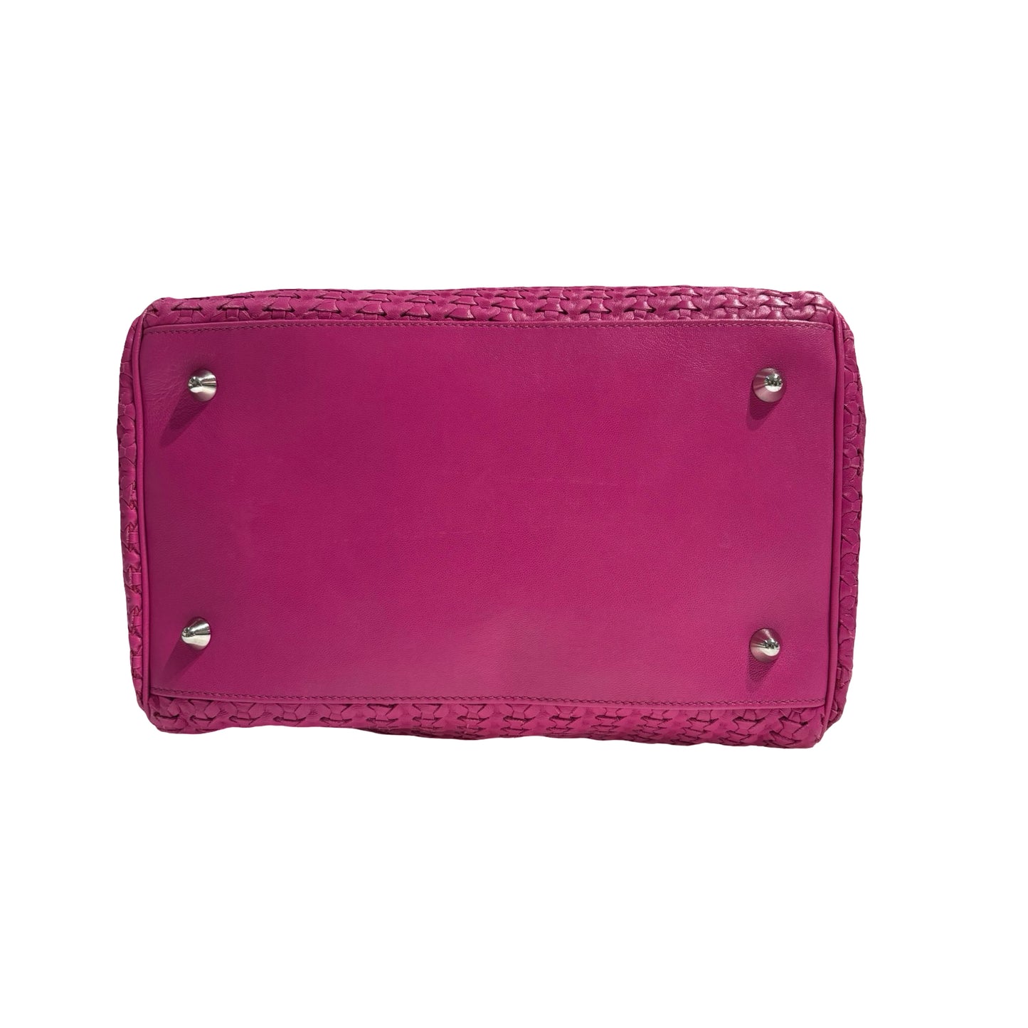 DIOR PINK PHW WOVEN LEATHER HANDBAG [3000264]
