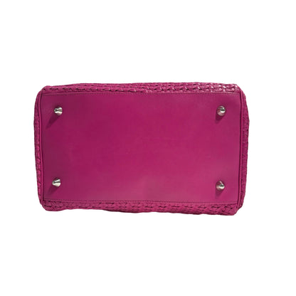DIOR PINK PHW WOVEN LEATHER HANDBAG [3000264]