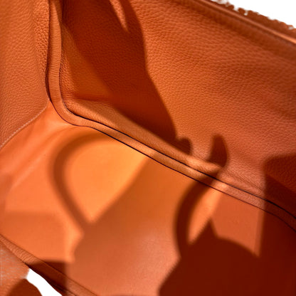 HERMES LIGHT GREY & ORANGE PHW LINDY 30 [3000277]