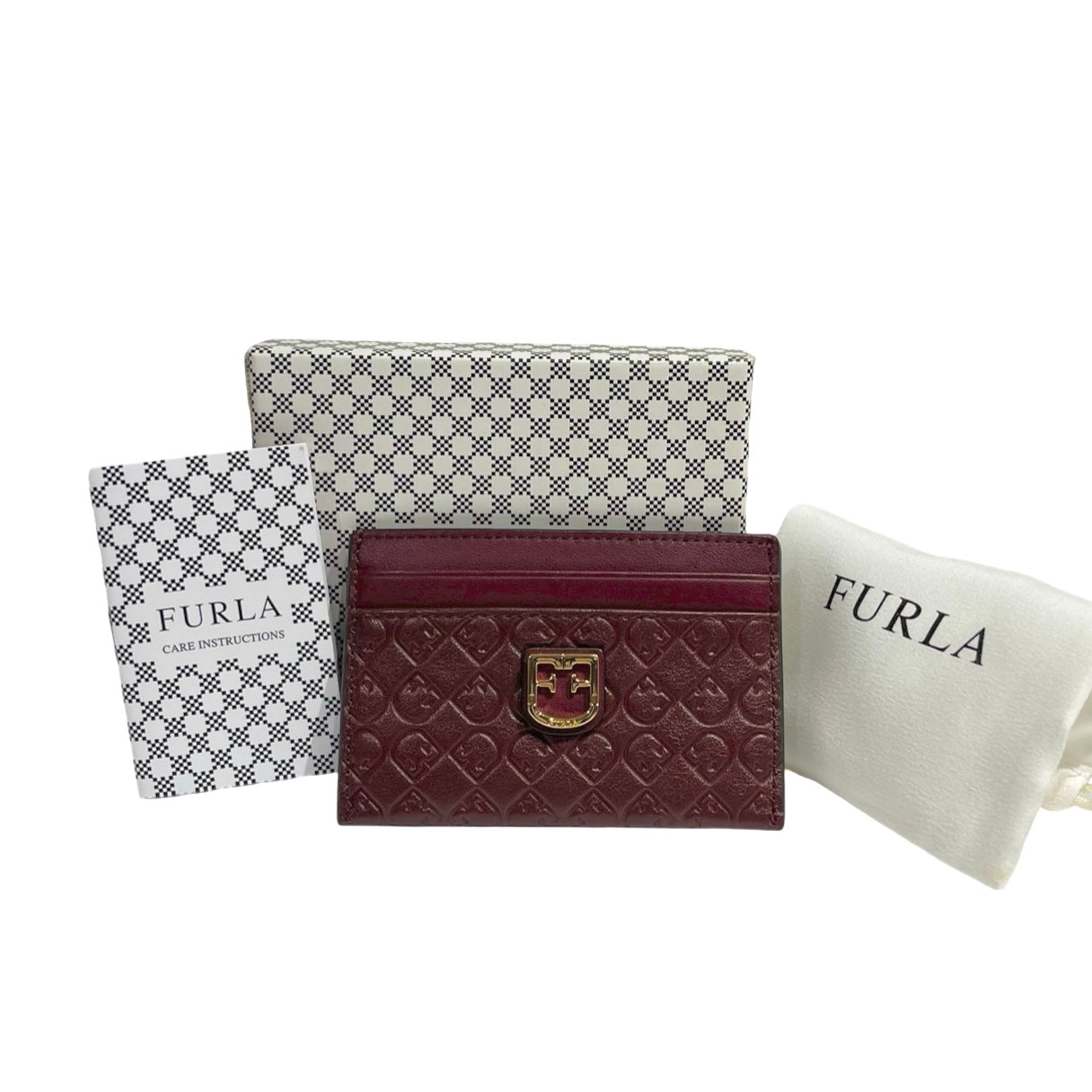 FURLA RED LEATHER CARD CASE [3000656]