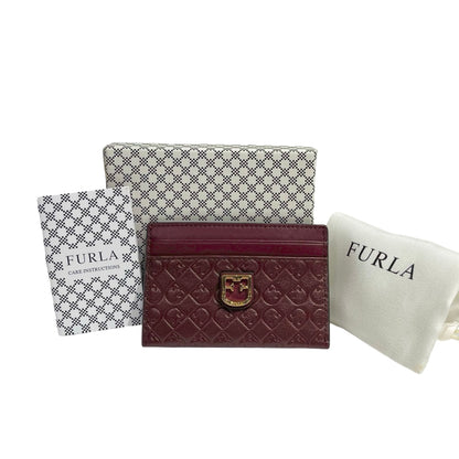 FURLA RED LEATHER CARD CASE [3000656]