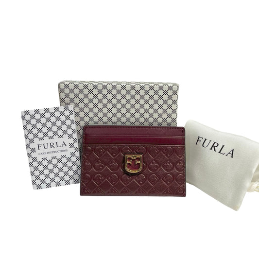 FURLA RED LEATHER CARD CASE [3000656]