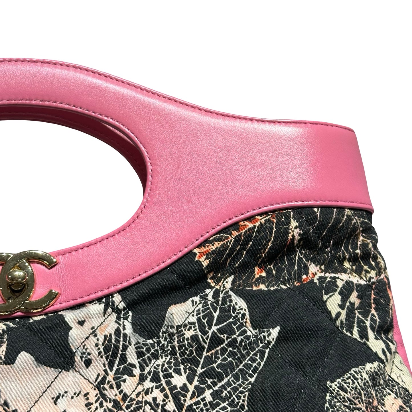 CHANEL 31 BAG LARGE FLORAL PINK NYLON GHW [3000154]