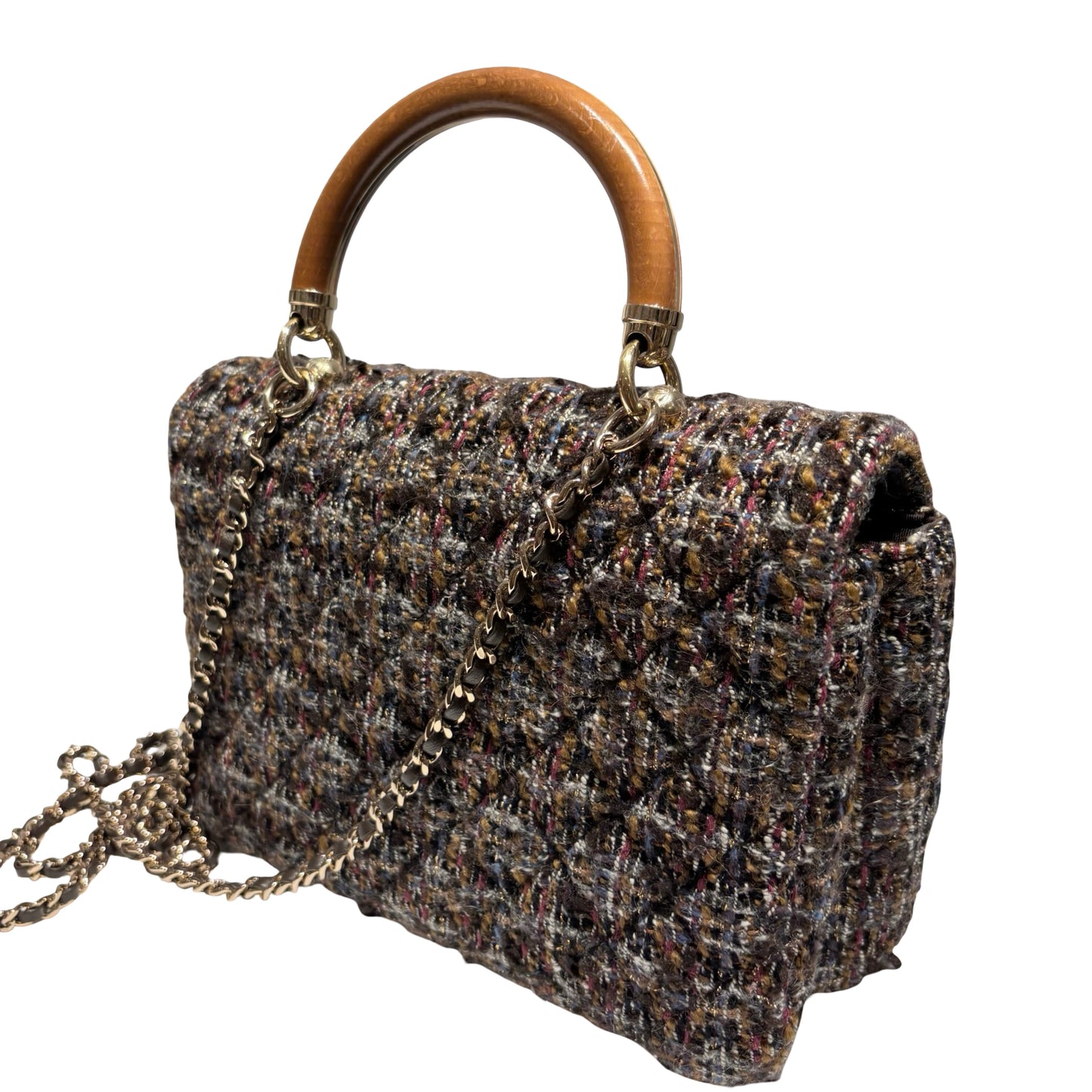 CHANEL KNOCK ON WOOD TOP HANDLE FLAP BAG [3000366]
