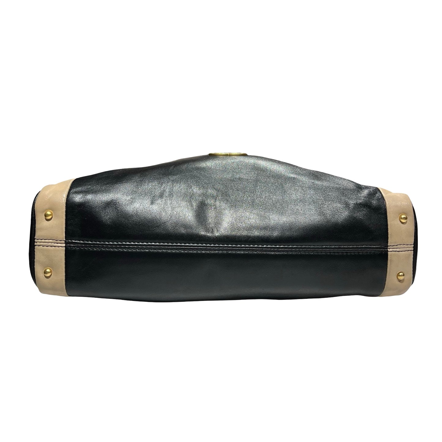 Chanel Shoulder Bag Black Beige Gold [3001098]