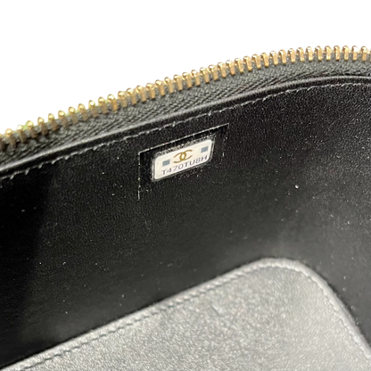 CHANEL VANITY CASE BLACK LAMBSKIN GHW [3000610]