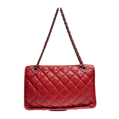 CHANEL CHAIN SHOULDER BAG RED CAVIAR SKIN PHW [3001111]