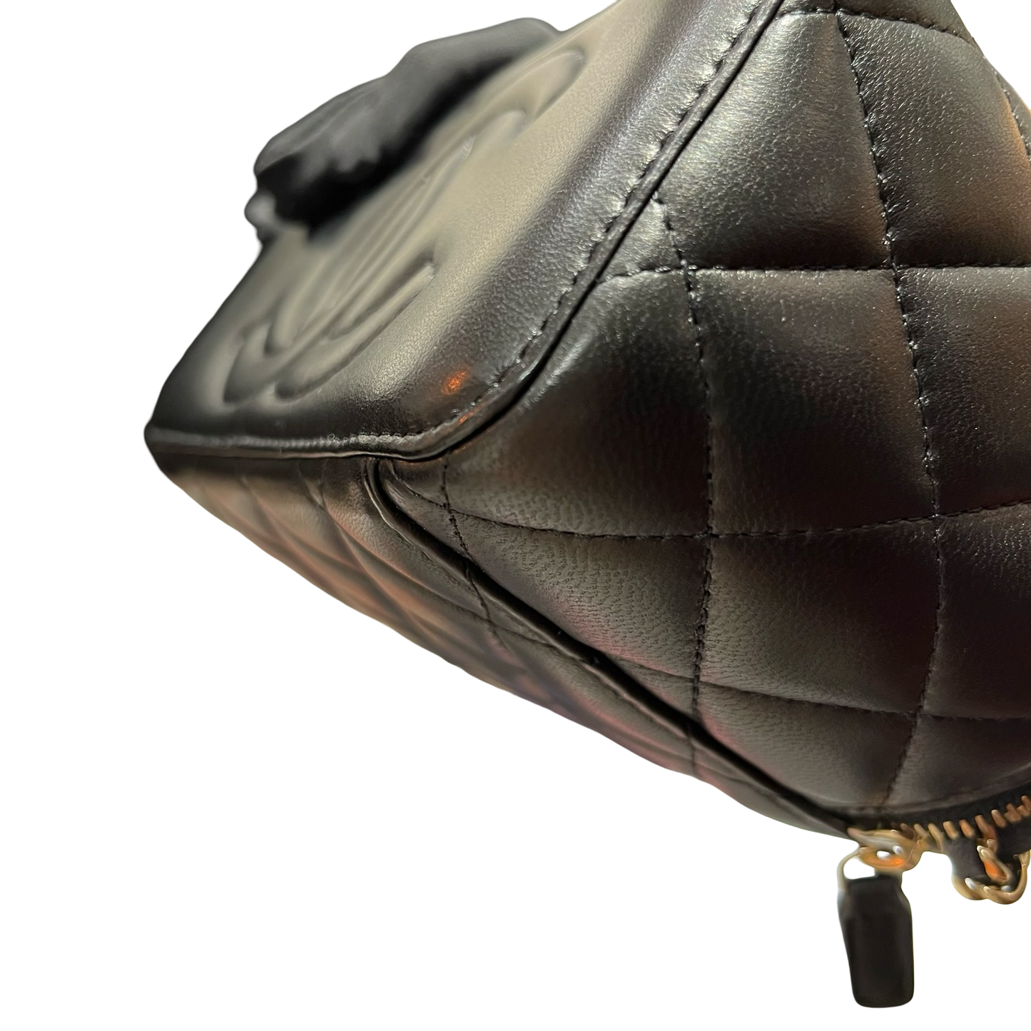 CHANEL VANITY CASE BLACK LAMBSKIN GHW [3000610]