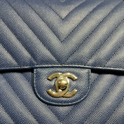 CHANEL CF25 V LINE CAVIAR BLUE [3000543]