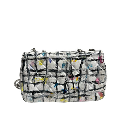 CHANEL CF MINI FLAP GRAFFITI WHITE CALFSKIN PHW [3000155]