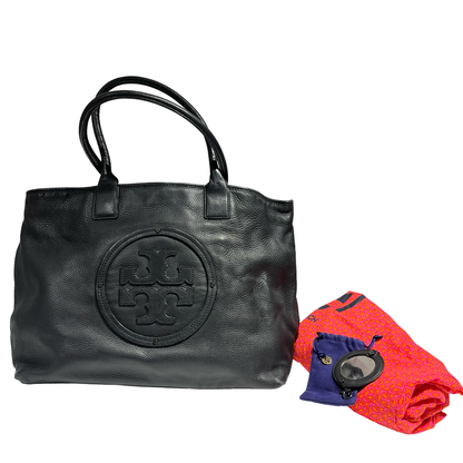 TORY BURCH BLACK LEATHER TOTE BAG [3000659]