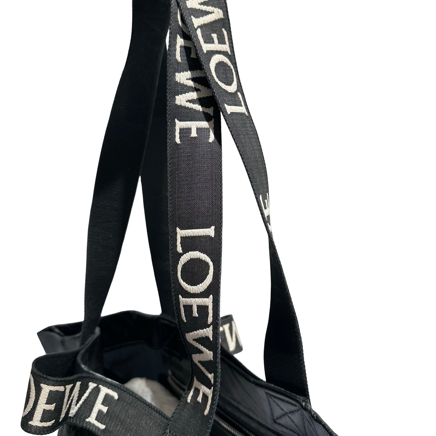 LOEWE FOLD SHOPPER BAG BLACK LAMBSKIN [3001376]