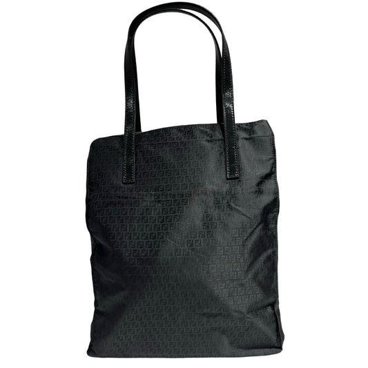 FENDI BLACK CANVAS HAND BAG [3000654]