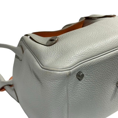 HERMES LIGHT GREY & ORANGE PHW LINDY 30 [3000277]