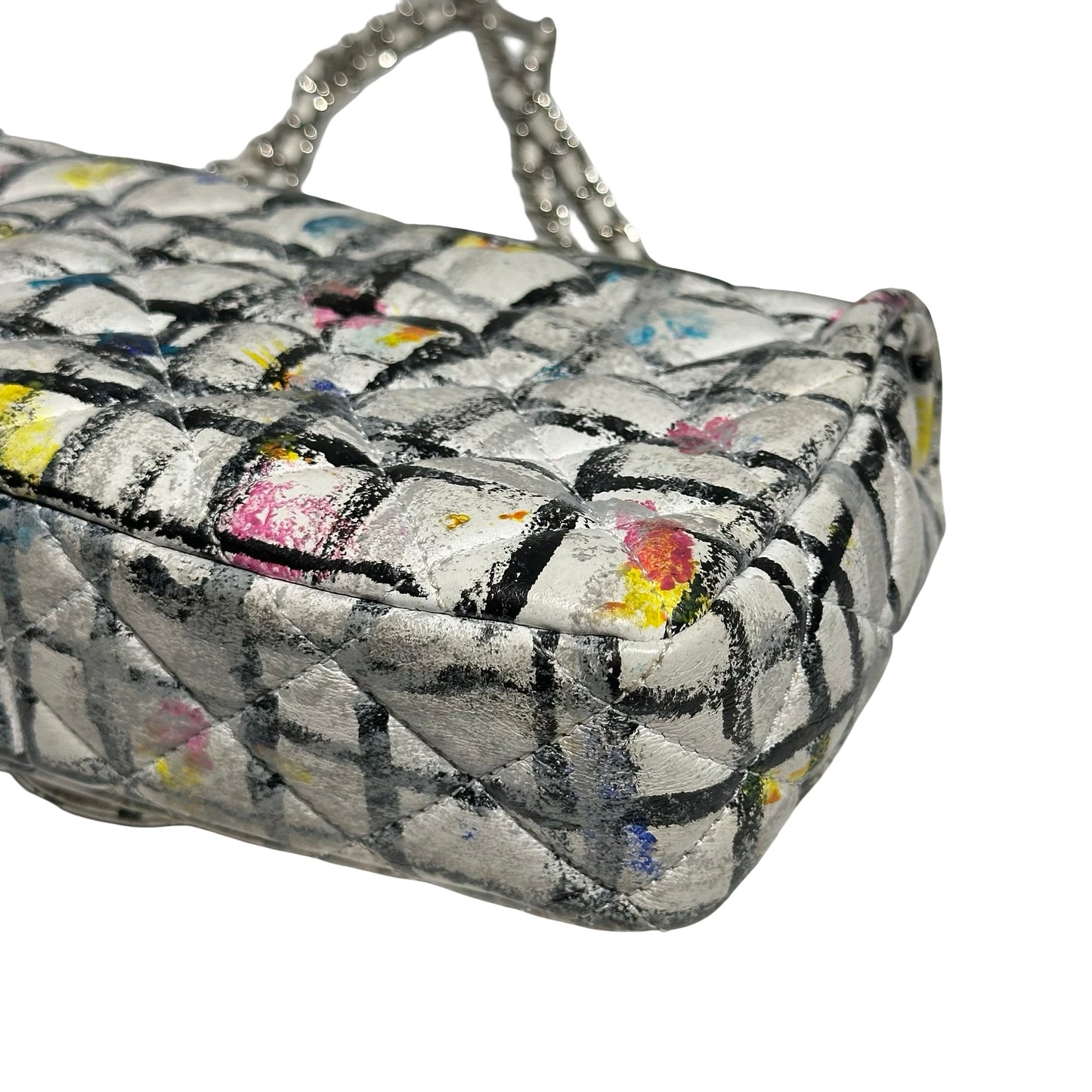 CHANEL CF MINI FLAP GRAFFITI WHITE CALFSKIN PHW [3000155]