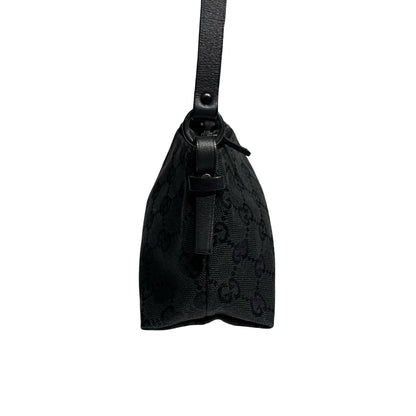 GUCCI BLACK CANVAS SHOULDER POUCH [3000653]