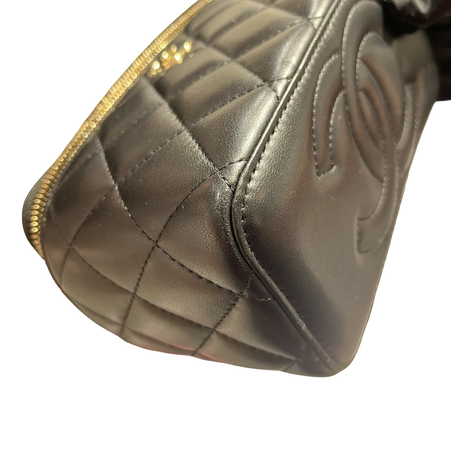 CHANEL VANITY CASE BLACK LAMBSKIN GHW [3000610]