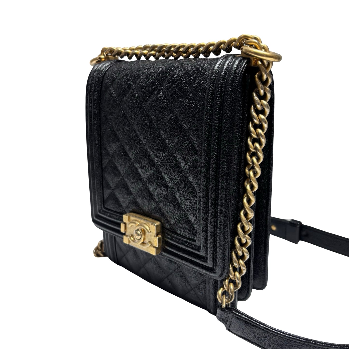 CHANEL LEBOY VERTICAL CAVIAR CHAIN SHOULDER BAG [3000358]
