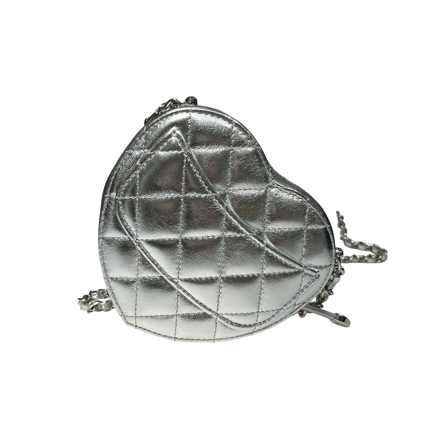 CHANEL SILVER HEART CHAIN SHOULDER BAG [3000624]