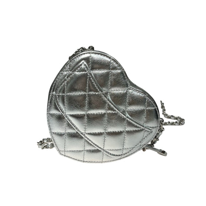 CHANEL SILVER HEART CHAIN SHOULDER BAG [3000624]