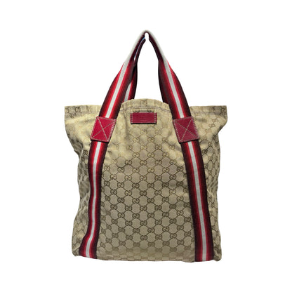 GUCCI CANVAS STRIPE TOTE BAG ［20000192］