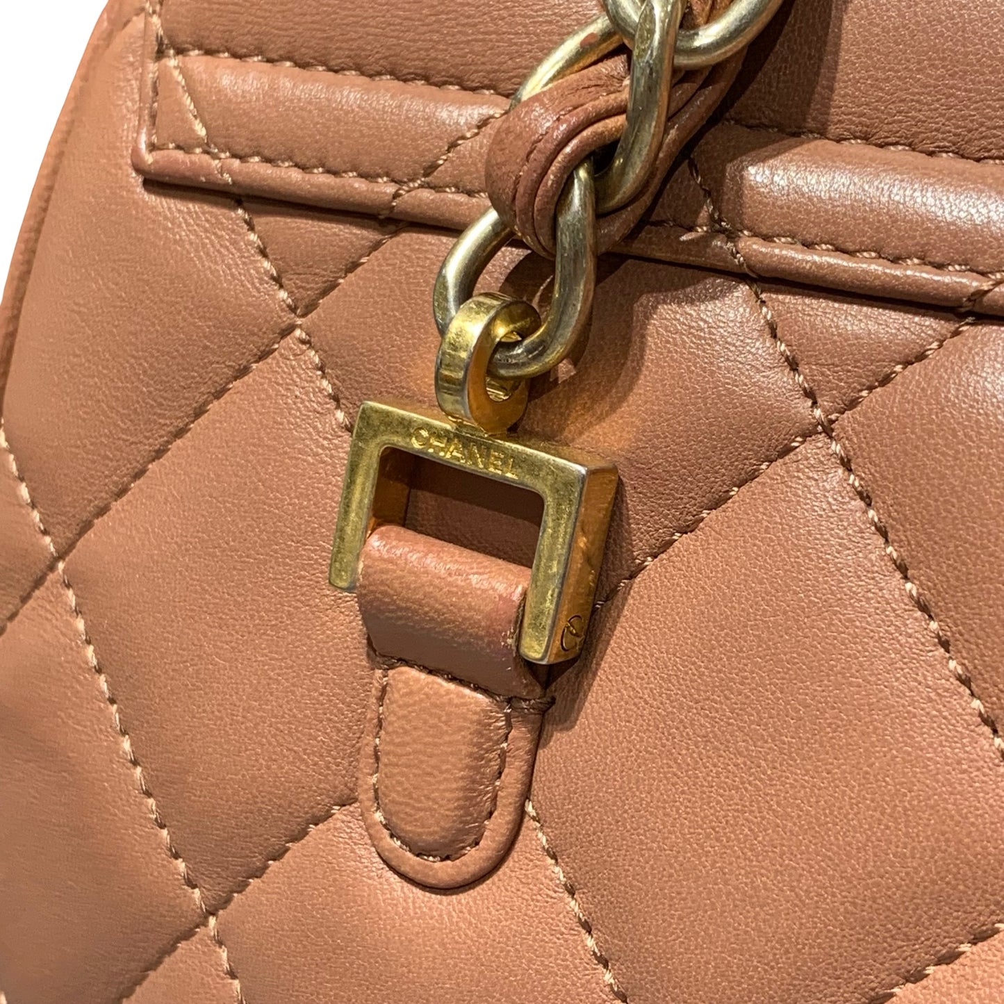CHANEL MISIA CAMERA FLAP BROWN LAMBSKIN GHW CHAIN SHOULDER BAG [A04211]