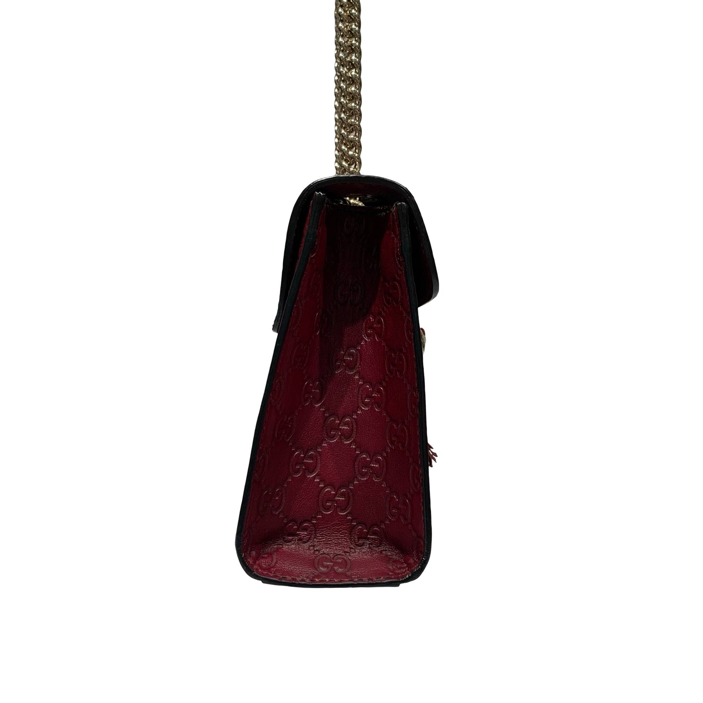 GUCCI GUCCISSIMA EMILY RED CALFSKIN PHW CHAIN SHOULDER BAG [A04201]