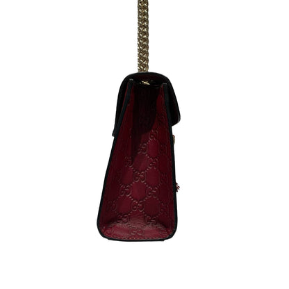 GUCCI GUCCISSIMA EMILY RED CALFSKIN PHW CHAIN SHOULDER BAG [A04201]