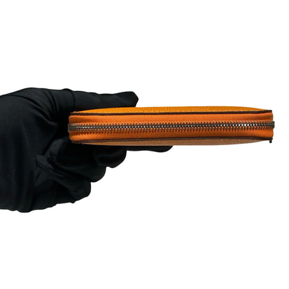 HERMES SILK'IN COMPACT WALLET ORANGE PHW [20004218]